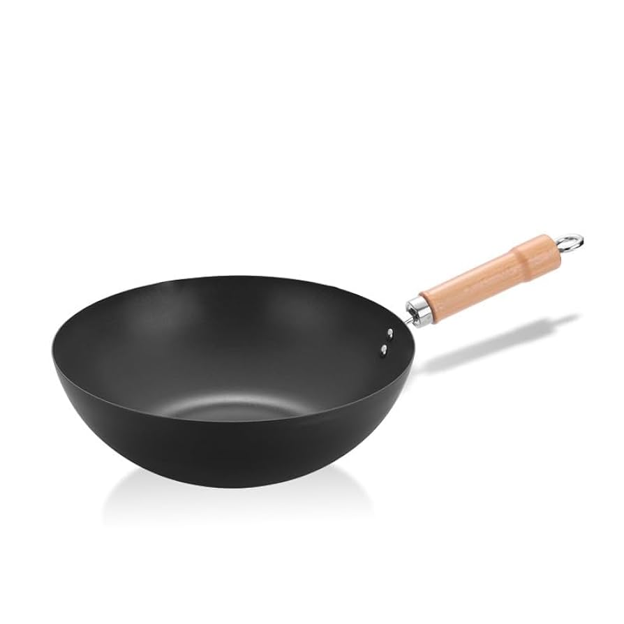 ノンスティック中華鍋 大きめ*6 Amazon｜中華鍋ノンスティック中華鍋、大型鉄鍋、家庭用昔ながら